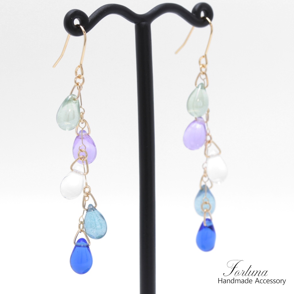 ブルードロップ(968) ピアス/イヤリング/ノンホールピアス/樹脂ピアス