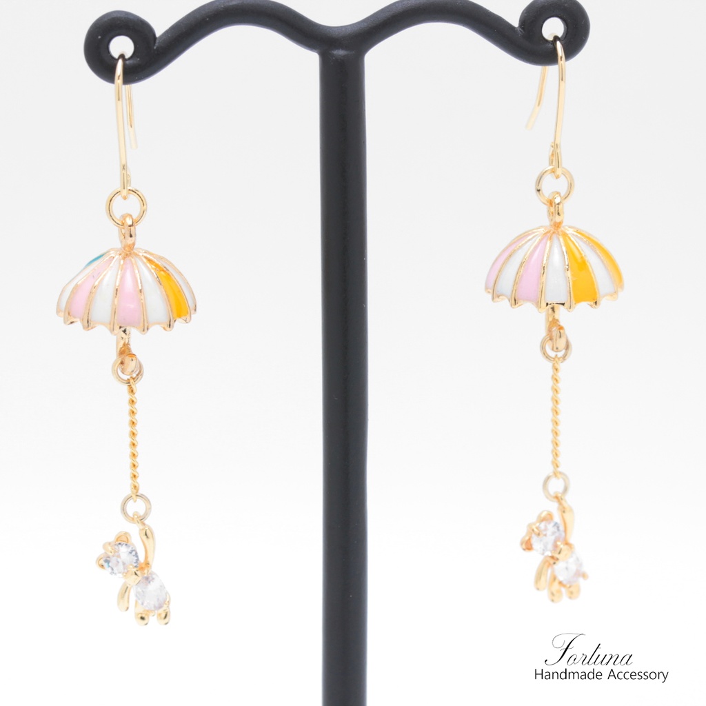colorful umbrella~bear~(992) ピアス/イヤリング/ノンホールピアス/樹脂ピアス