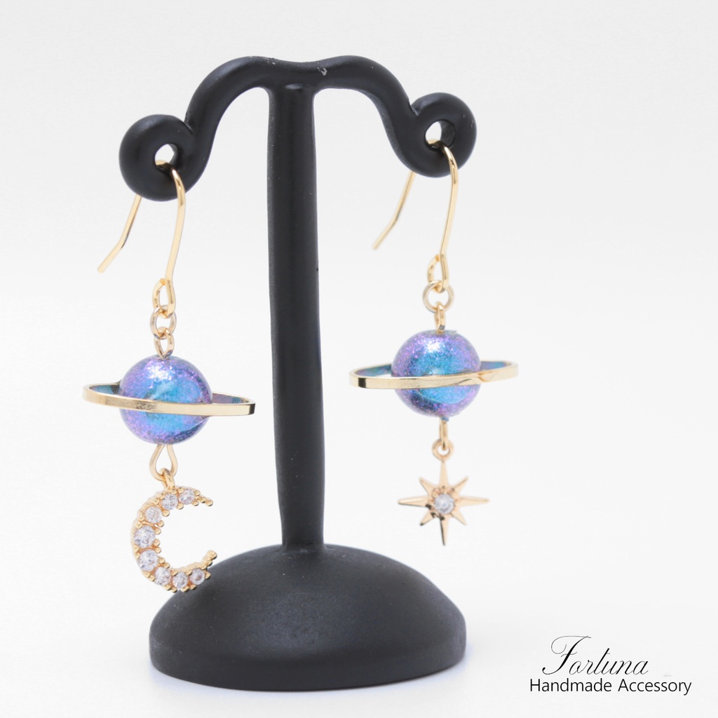 Shiny Planet~Blue~(1003) ピアス/イヤリング/ノンホールピアス/樹脂ピアス