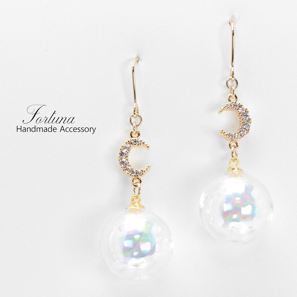 しゃぼんだま。つき(1005) ピアス/イヤリング/ノンホールピアス/樹脂ピアス