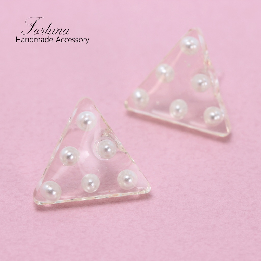 Clear Pearl~3type~(1010) ピアス/ノンホールピアス/樹脂ピアス