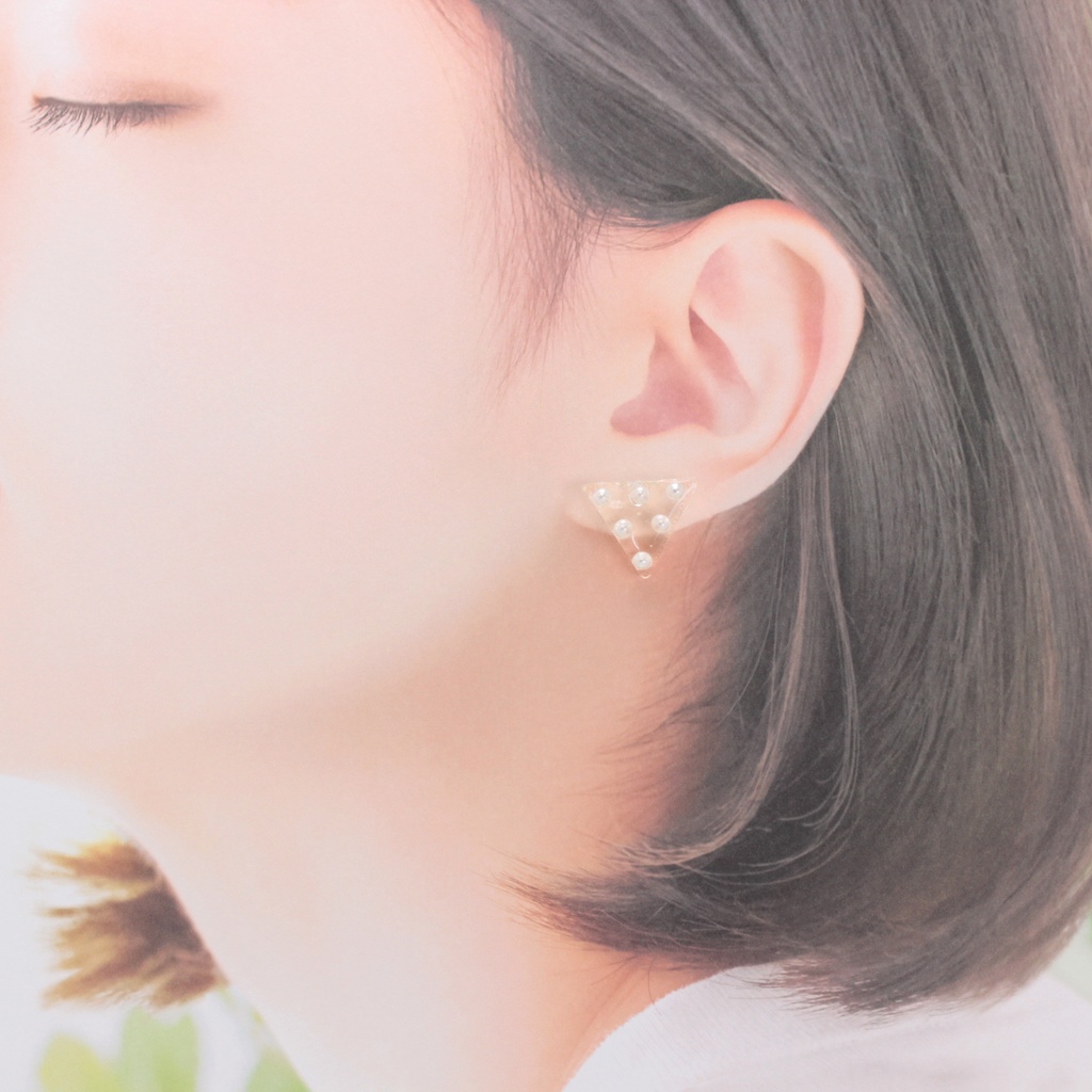Clear Pearl~3type~(1010) ピアス/ノンホールピアス/樹脂ピアス