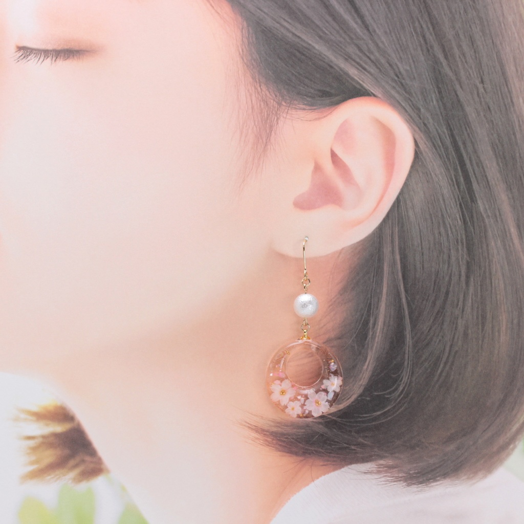 春の訪れ(1011) ピアス/イヤリング/ノンホールピアス/樹脂ピアス