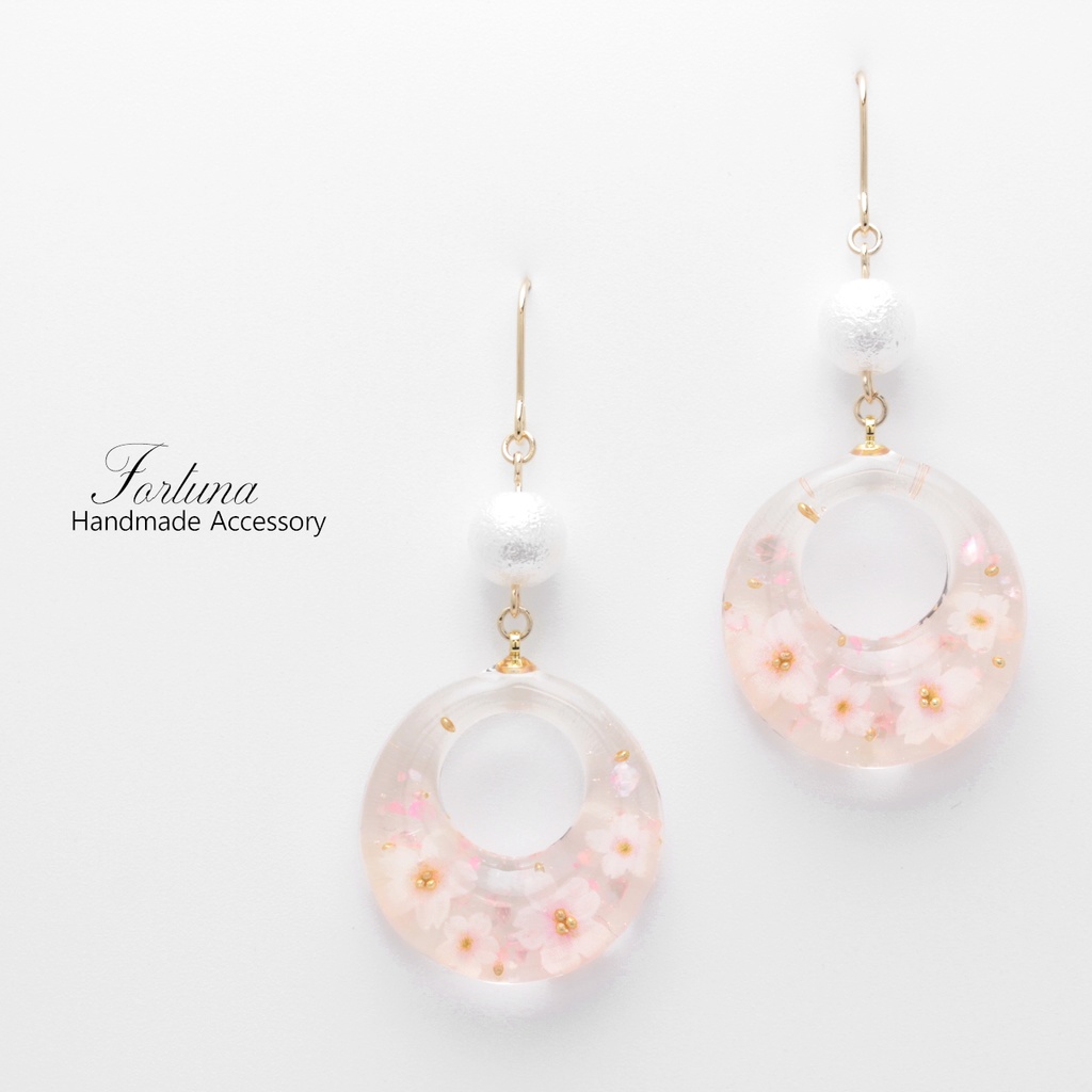 春の訪れ(1011) ピアス/イヤリング/ノンホールピアス/樹脂ピアス