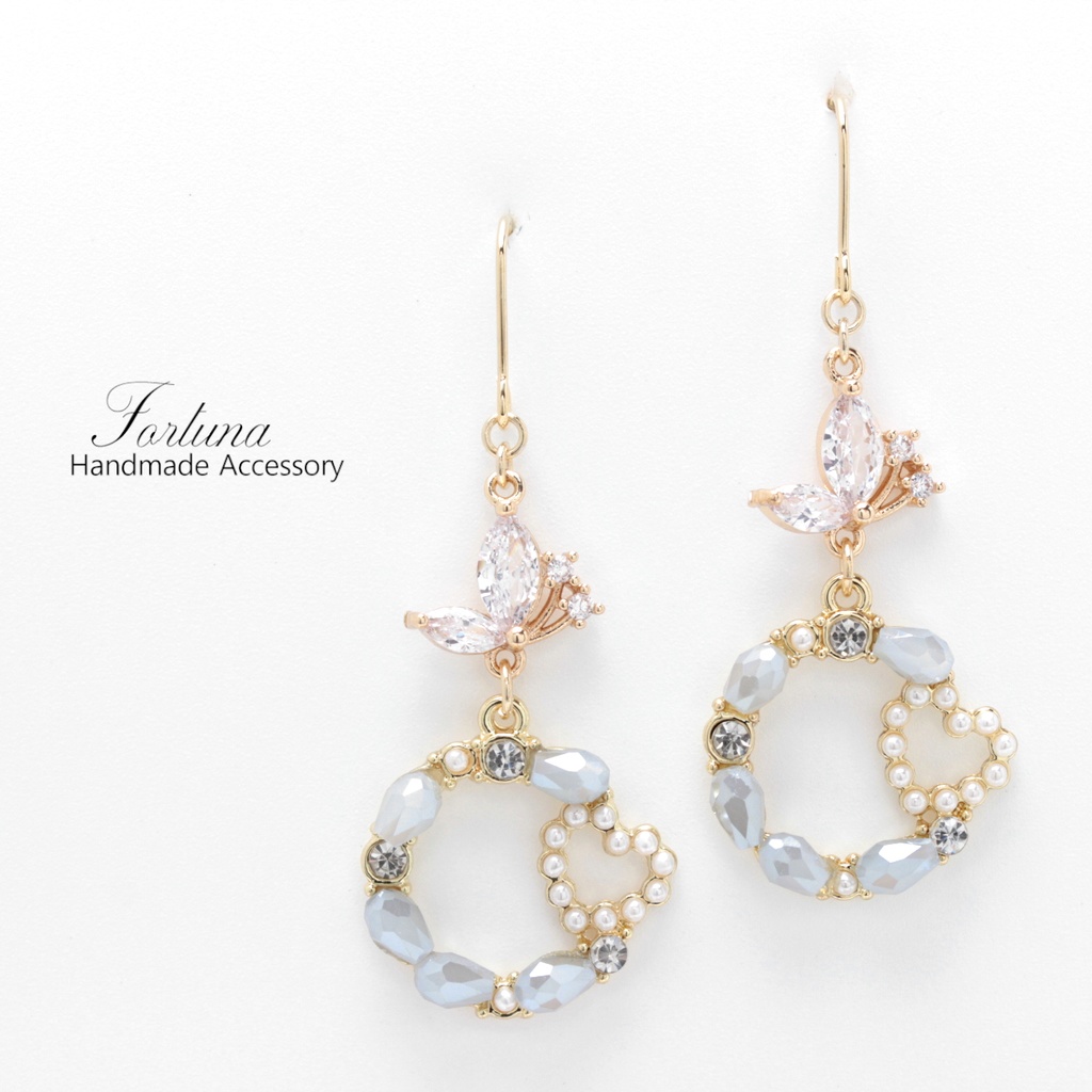 蝶とハート(1012) ピアス/イヤリング/ノンホールピアス/樹脂ピアス