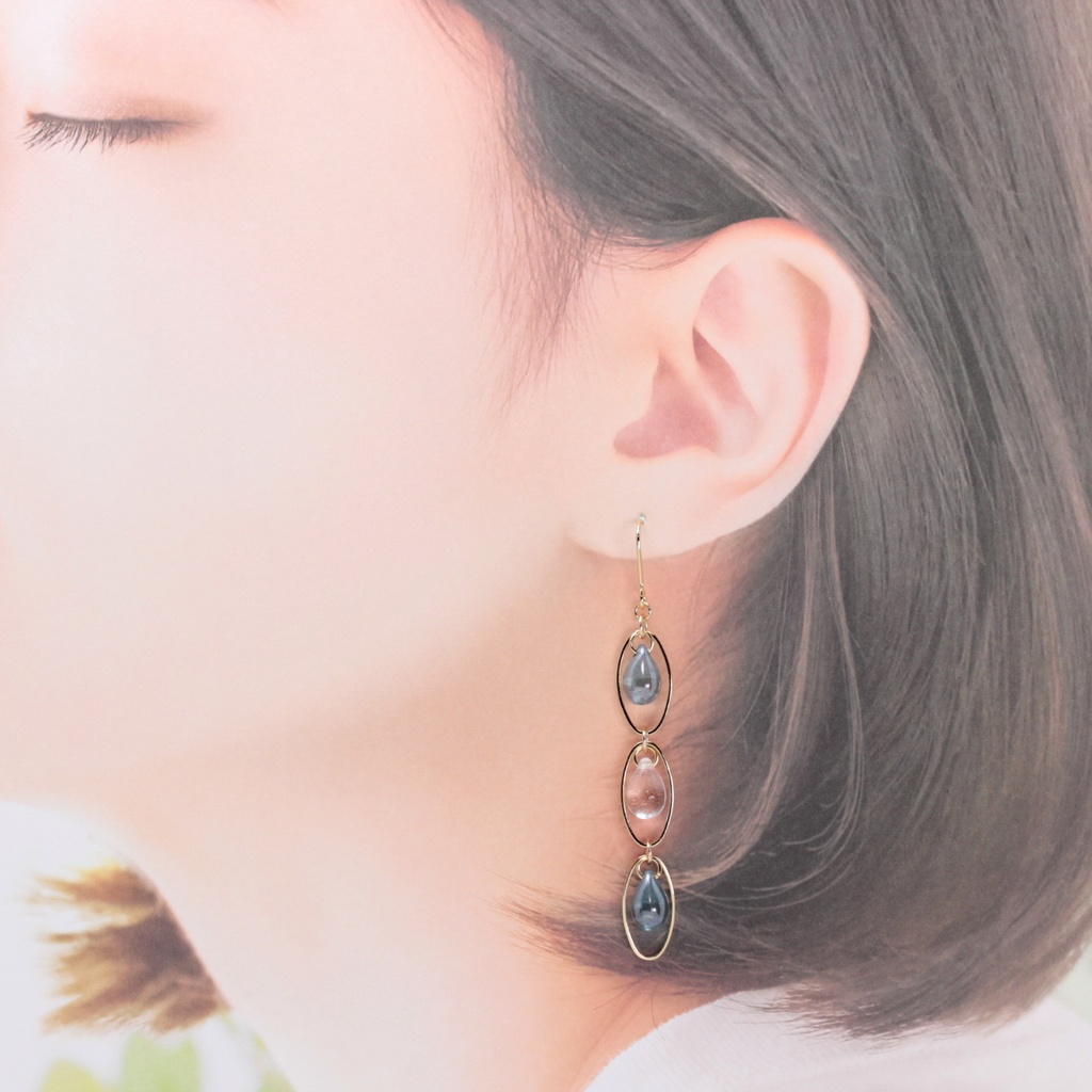 雨雫~5color~(1014) ピアス/イヤリング/ノンホールピアス/樹脂ピアス