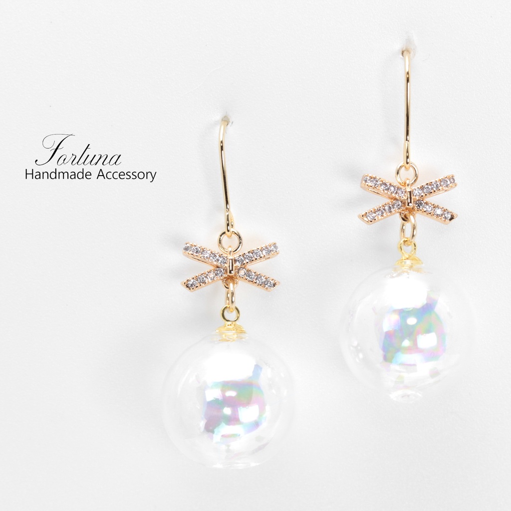 しゃぼんだま。りぼん(1016) ピアス/イヤリング/ノンホールピアス/樹脂ピアス