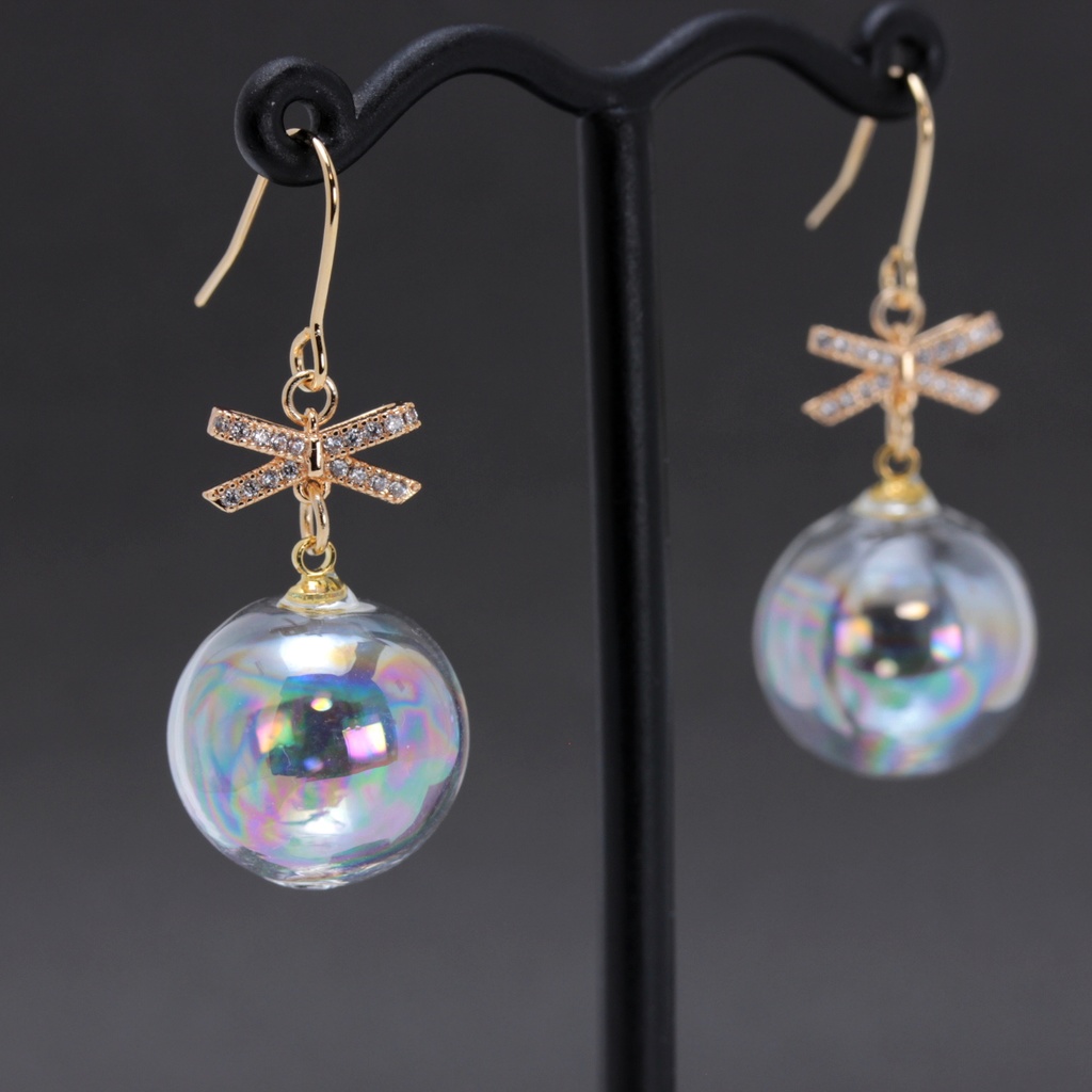 しゃぼんだま。りぼん(1016) ピアス/イヤリング/ノンホールピアス/樹脂ピアス