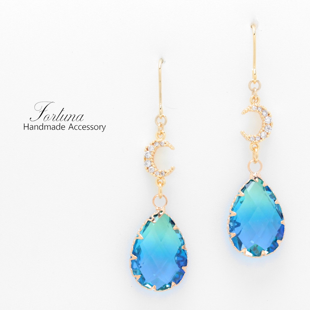 月雫~ブルー~(1021) ピアス/イヤリング/ノンホールピアス/樹脂ピアス