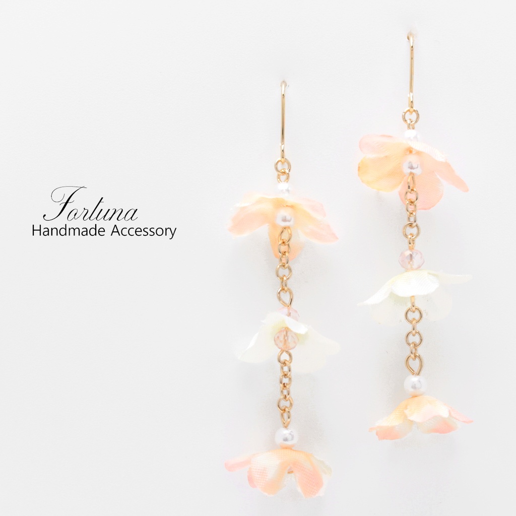 Pink Flower(1023) ピアス/イヤリング/ノンホールピアス/樹脂ピアス