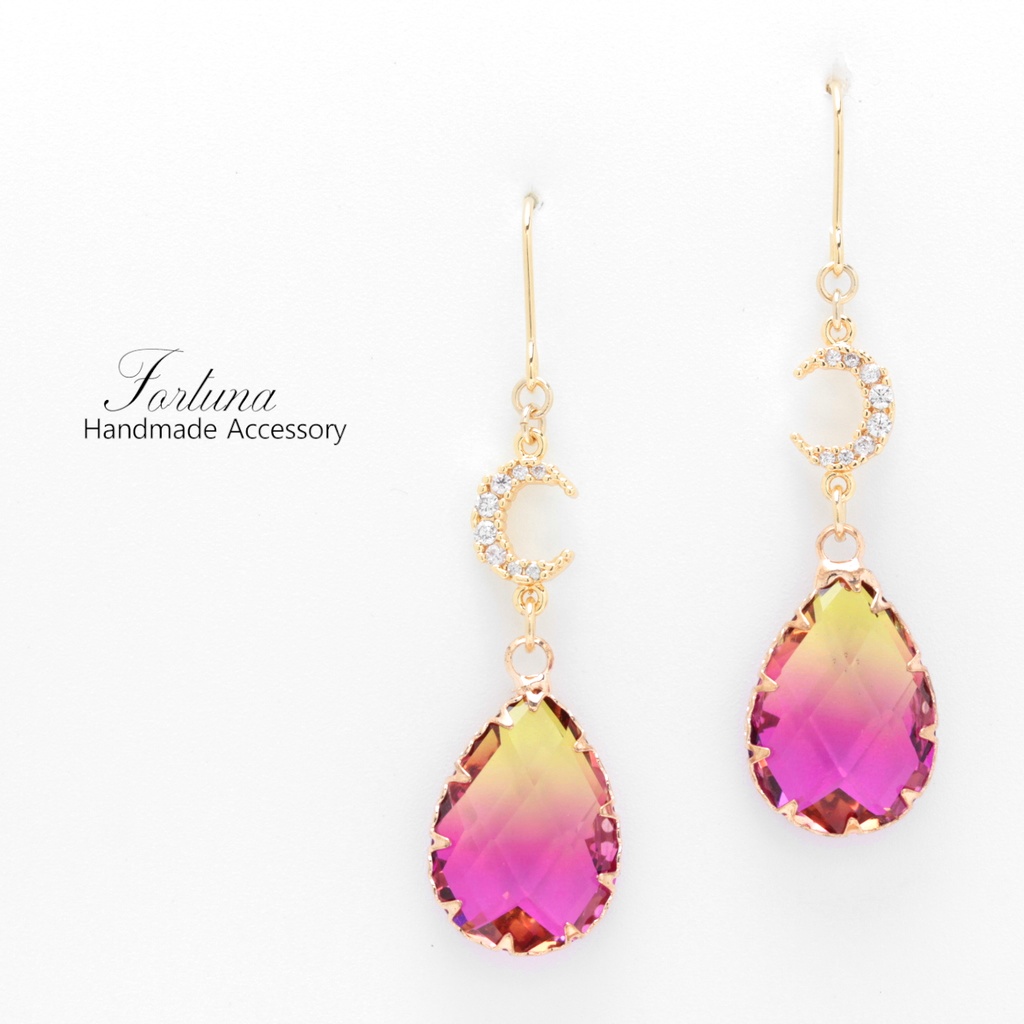 月雫~ピンク~(1021) ピアス/イヤリング/ノンホールピアス/樹脂ピアス