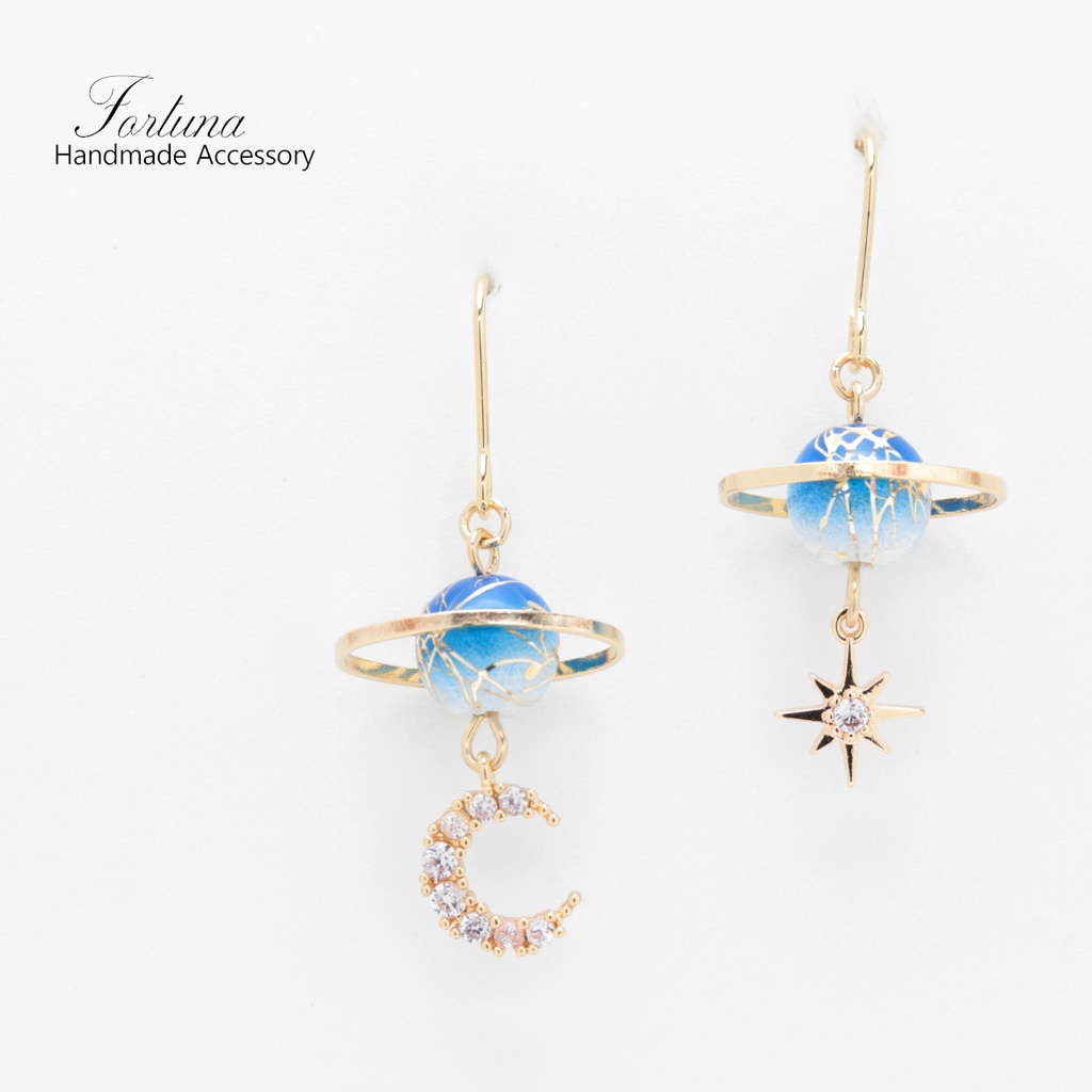 和玉土星~青~(1004) ピアス/イヤリング/ノンホールピアス/樹脂ピアス