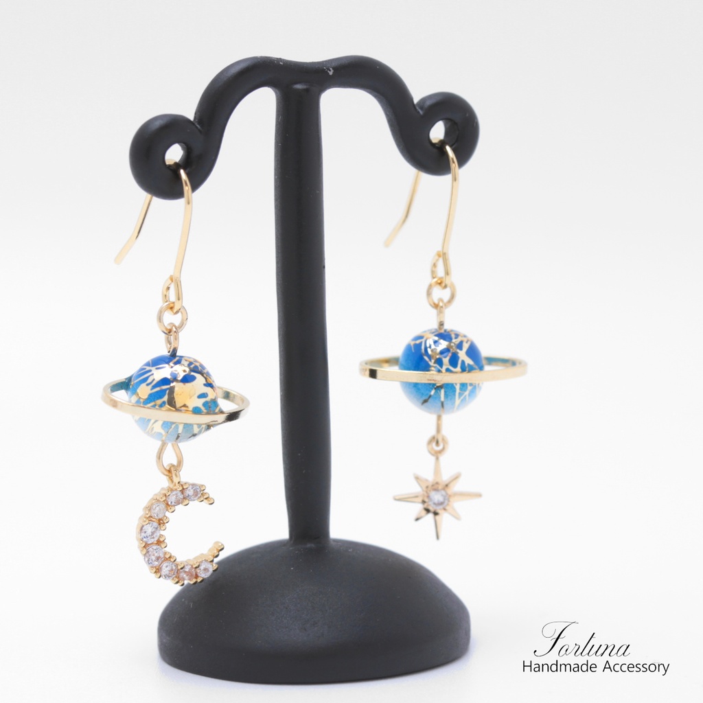 和玉土星~青~(1004) ピアス/イヤリング/ノンホールピアス/樹脂ピアス