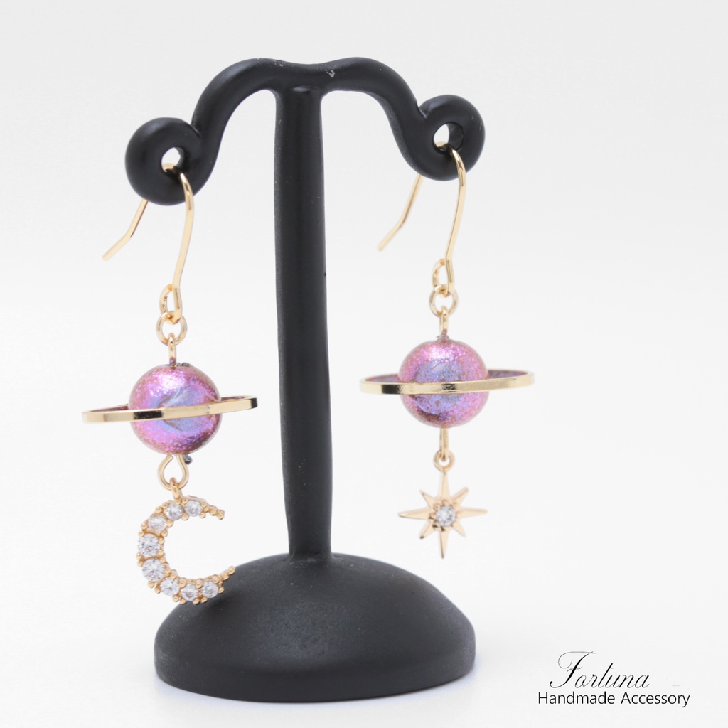 Shiny Planet~Pink~(1003) ピアス/イヤリング/ノンホールピアス/樹脂ピアス
