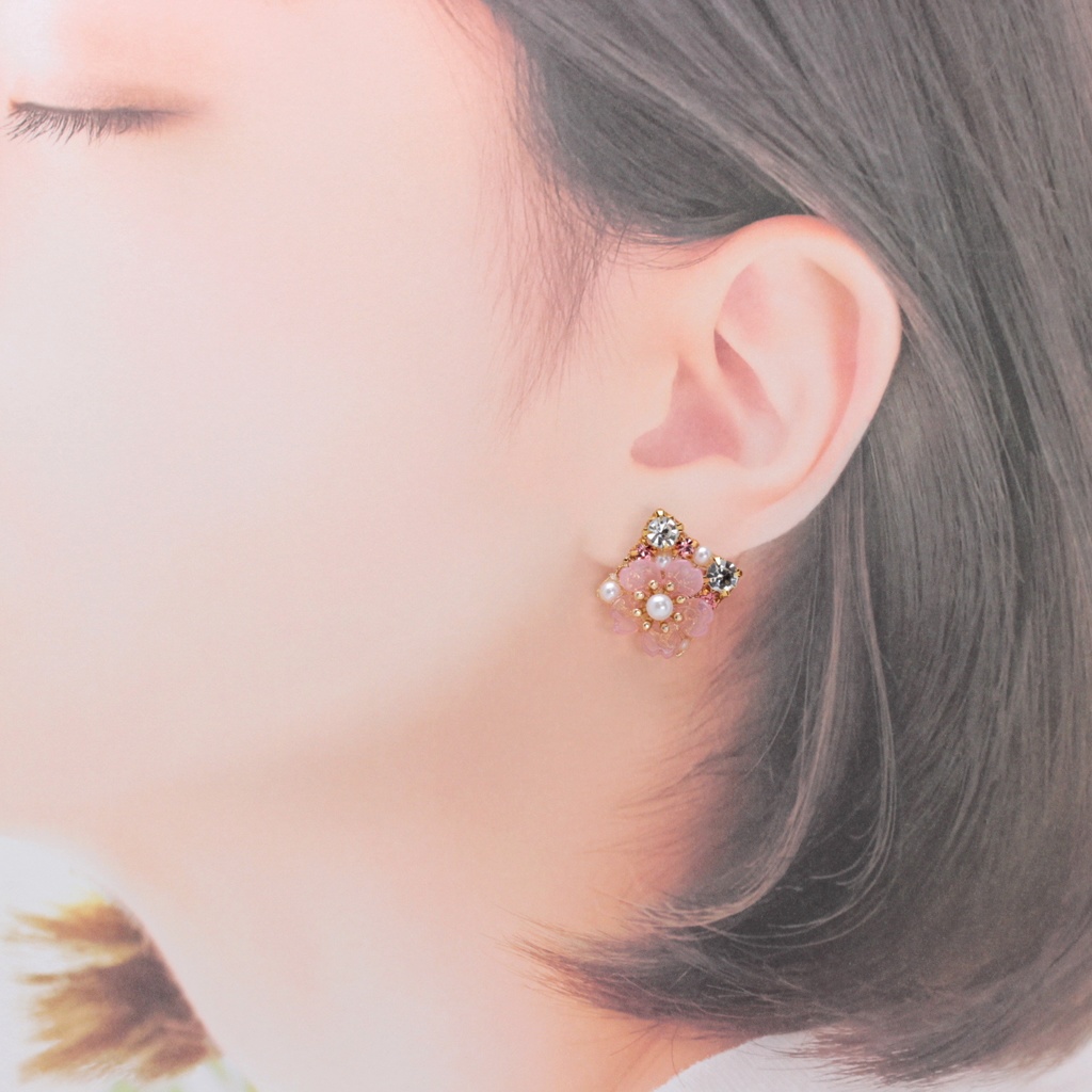さくらのビジュー(1037) ピアス/ノンホールピアス/樹脂ピアス