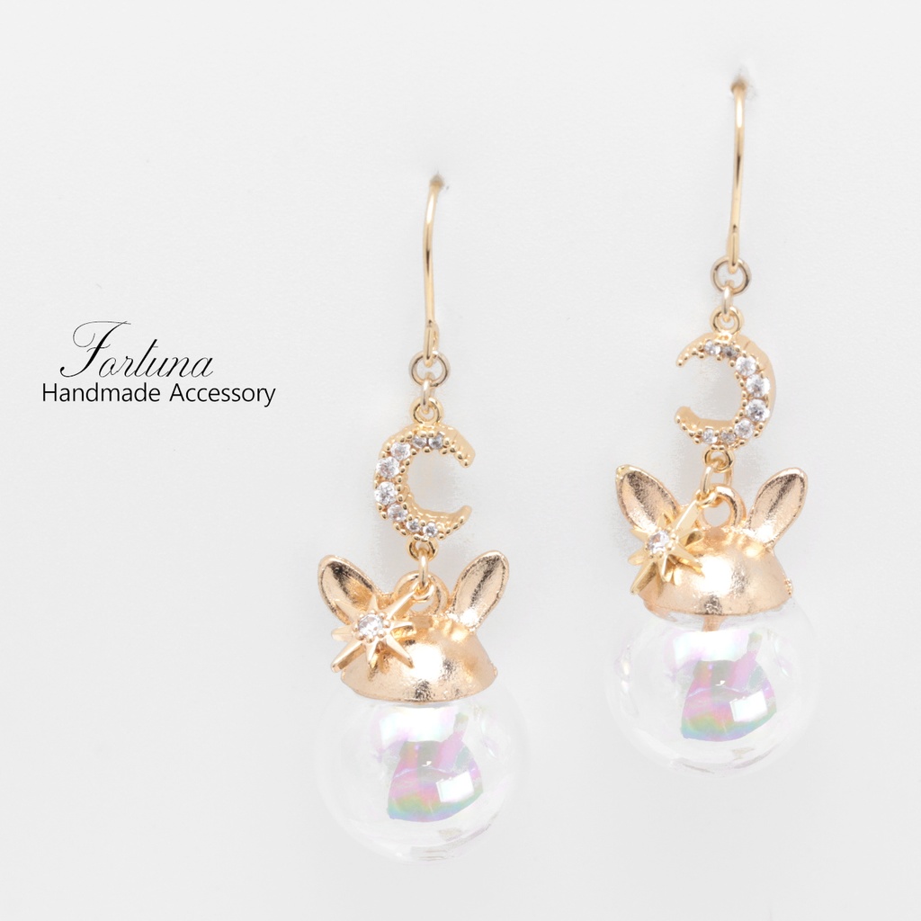 Animal Bubble~Moon~(1054) ピアス/イヤリング/ノンホールピアス/樹脂ピアス