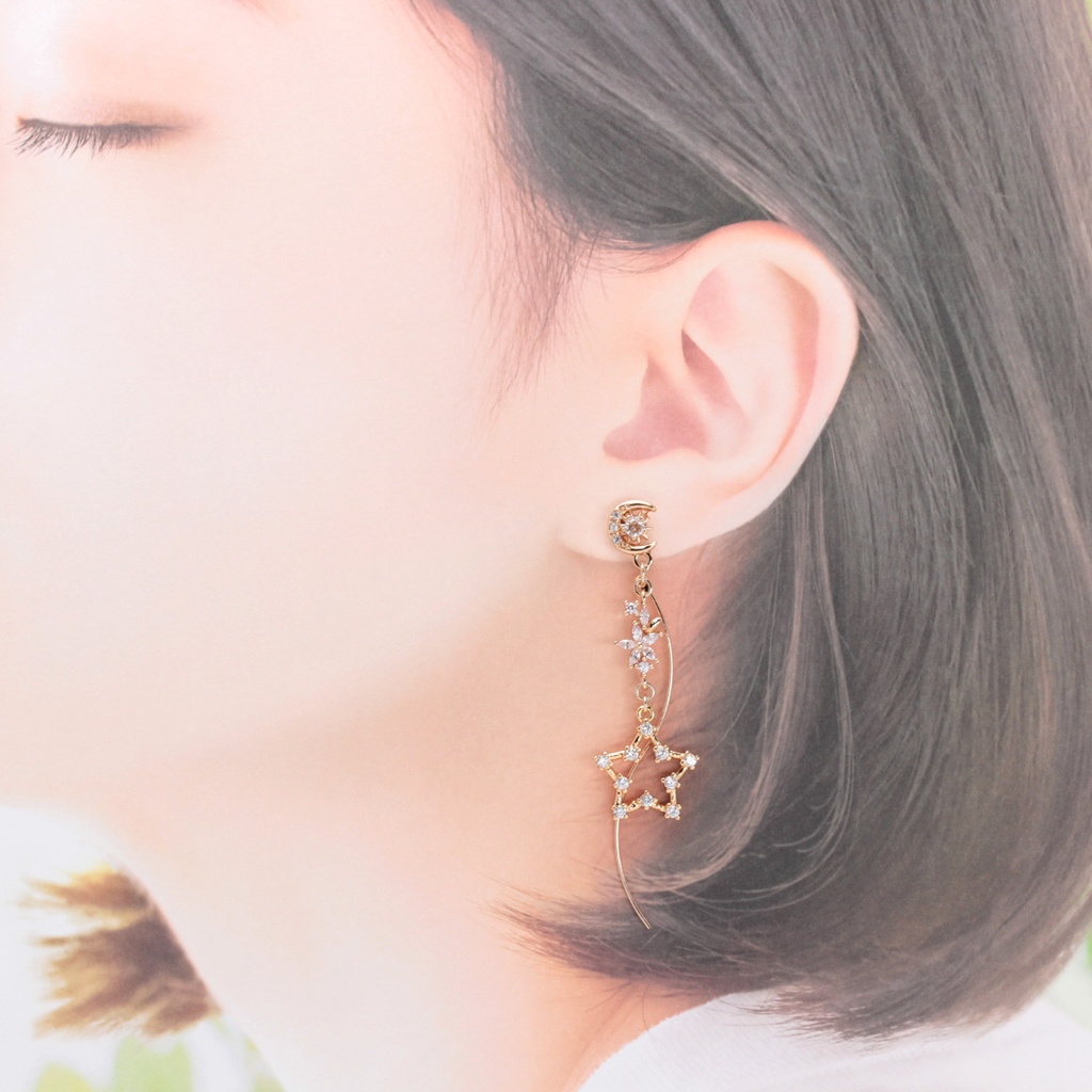 twinkle moon&star(1060) ピアス/ノンホールピアス/樹脂ピアス