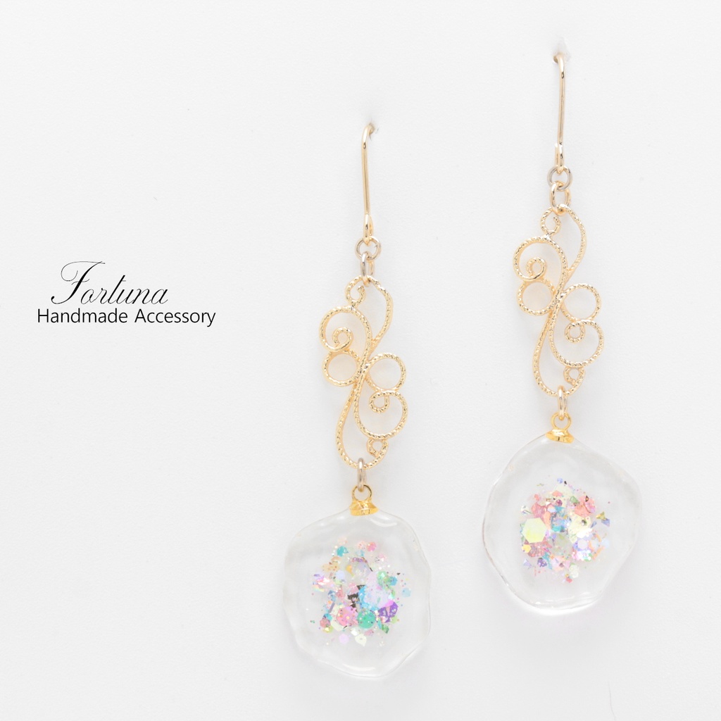 キラキラホログラム(1078) ピアス/イヤリング/ノンホールピアス/樹脂ピアス