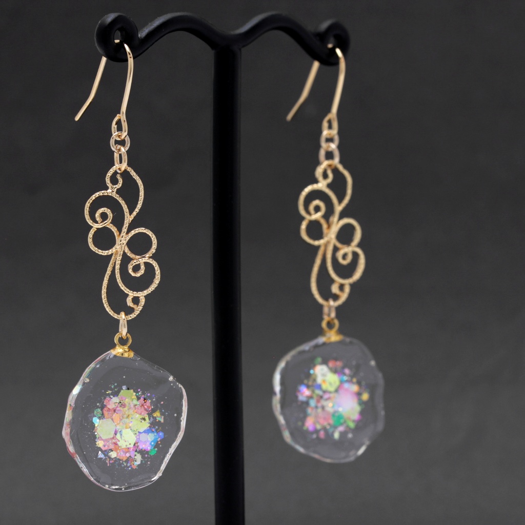 キラキラホログラム(1078) ピアス/イヤリング/ノンホールピアス/樹脂ピアス