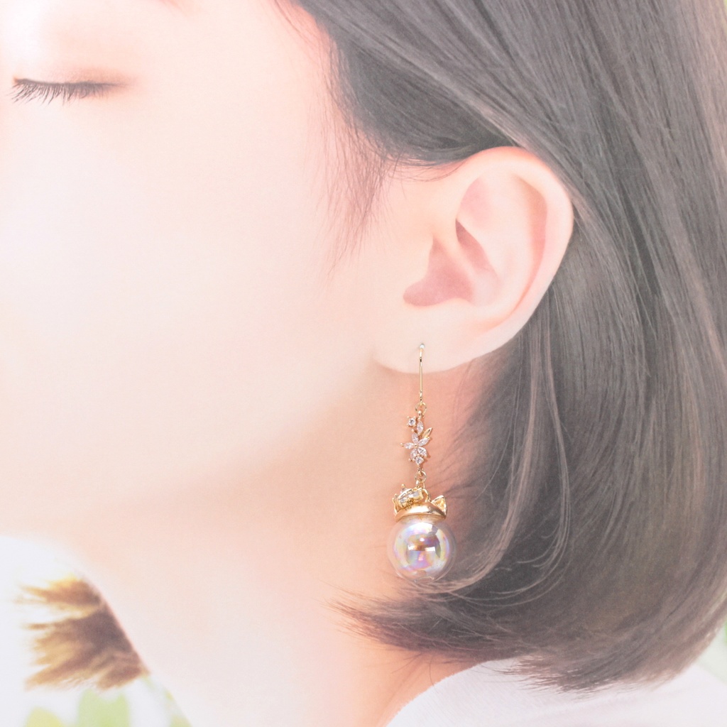 Animal Bubble~Flower~(1083) ピアス/イヤリング/ノンホールピアス/樹脂ピアス