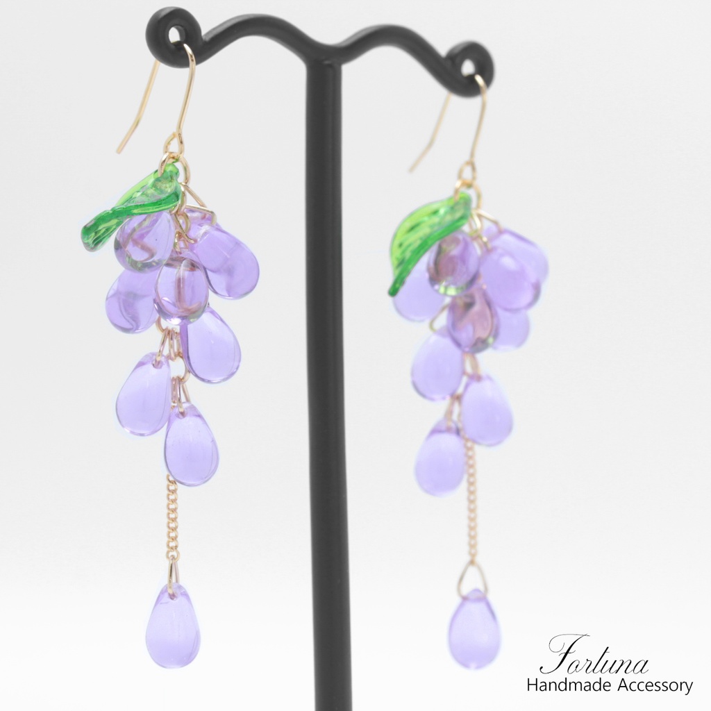 藤の花(1091) ピアス/イヤリング/ノンホールピアス/樹脂ピアス