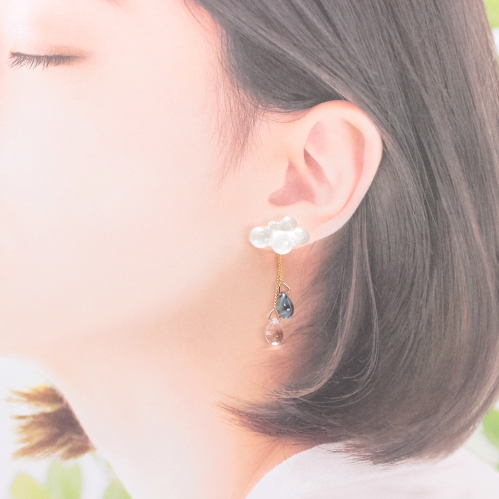 雲と雨~3way~(1100) ピアス/ノンホールピアス/樹脂ピアス