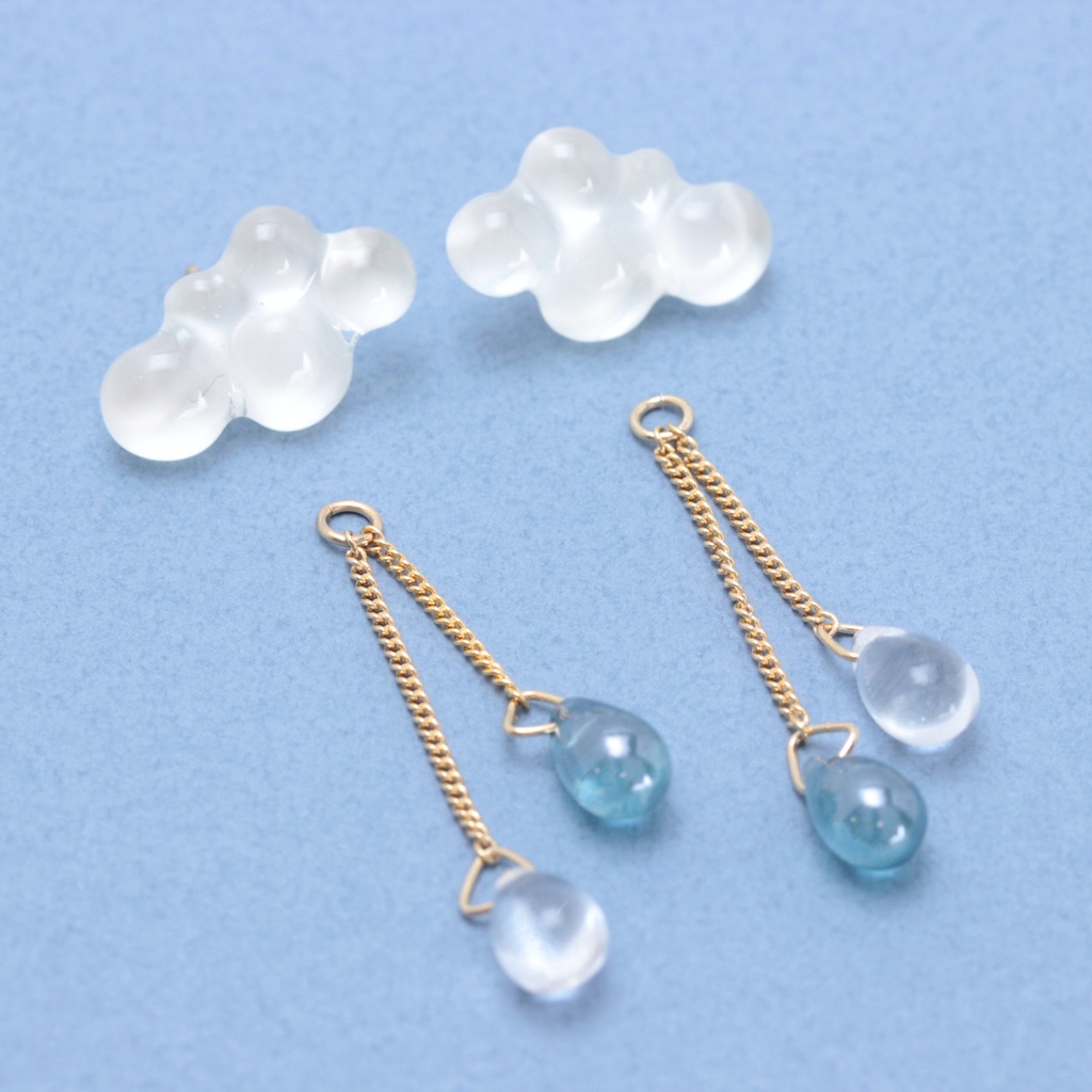 雲と雨~3way~(1100) ピアス/ノンホールピアス/樹脂ピアス