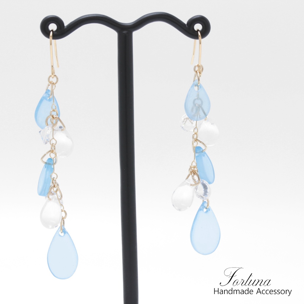 雨粒ゆらゆら(1103) ピアス/イヤリング/ノンホールピアス/樹脂ピアス