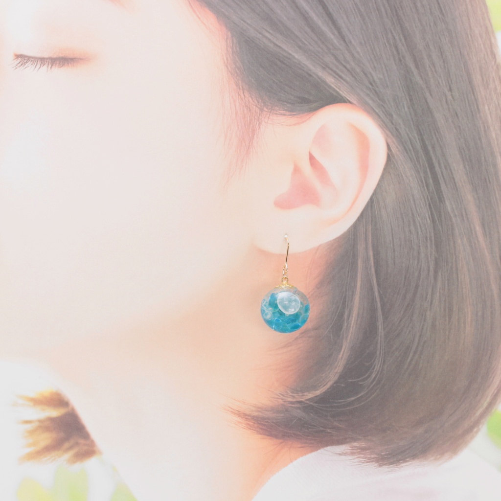ぷかぷか海月(1127) ピアス/イヤリング/ノンホールピアス/樹脂ピアス