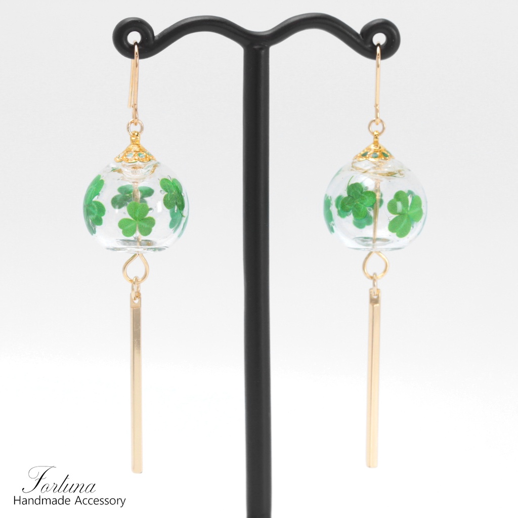 風鈴~クローバー~(1131) ピアス/イヤリング/ノンホールピアス/樹脂ピアス