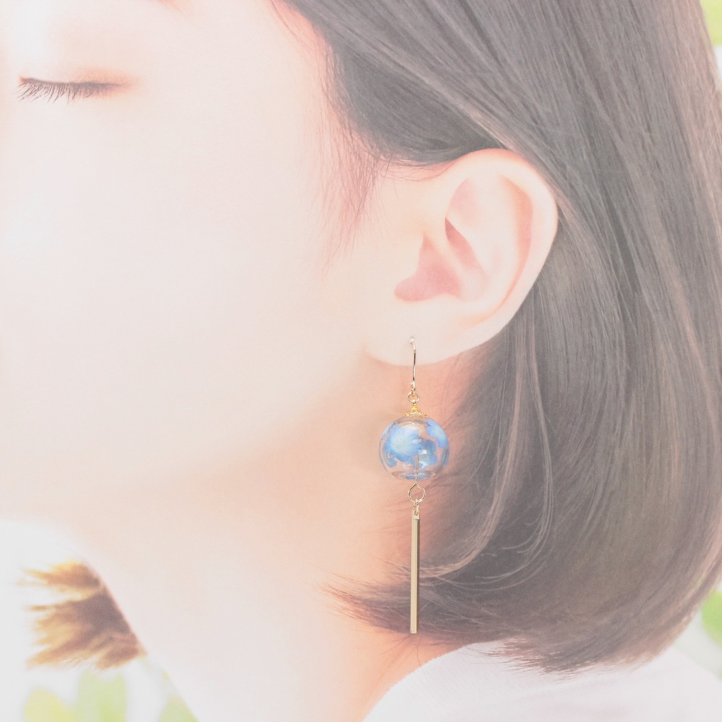 風鈴~ネモフィラ~(1132) ピアス/イヤリング/ノンホールピアス/樹脂ピアス