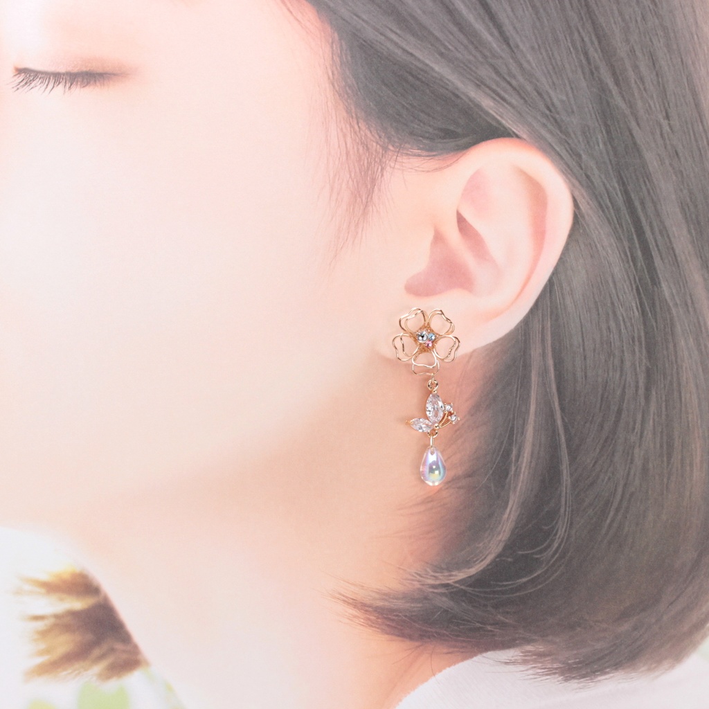 花蝶雫(1136) ピアス/ノンホールピアス/樹脂ピアス