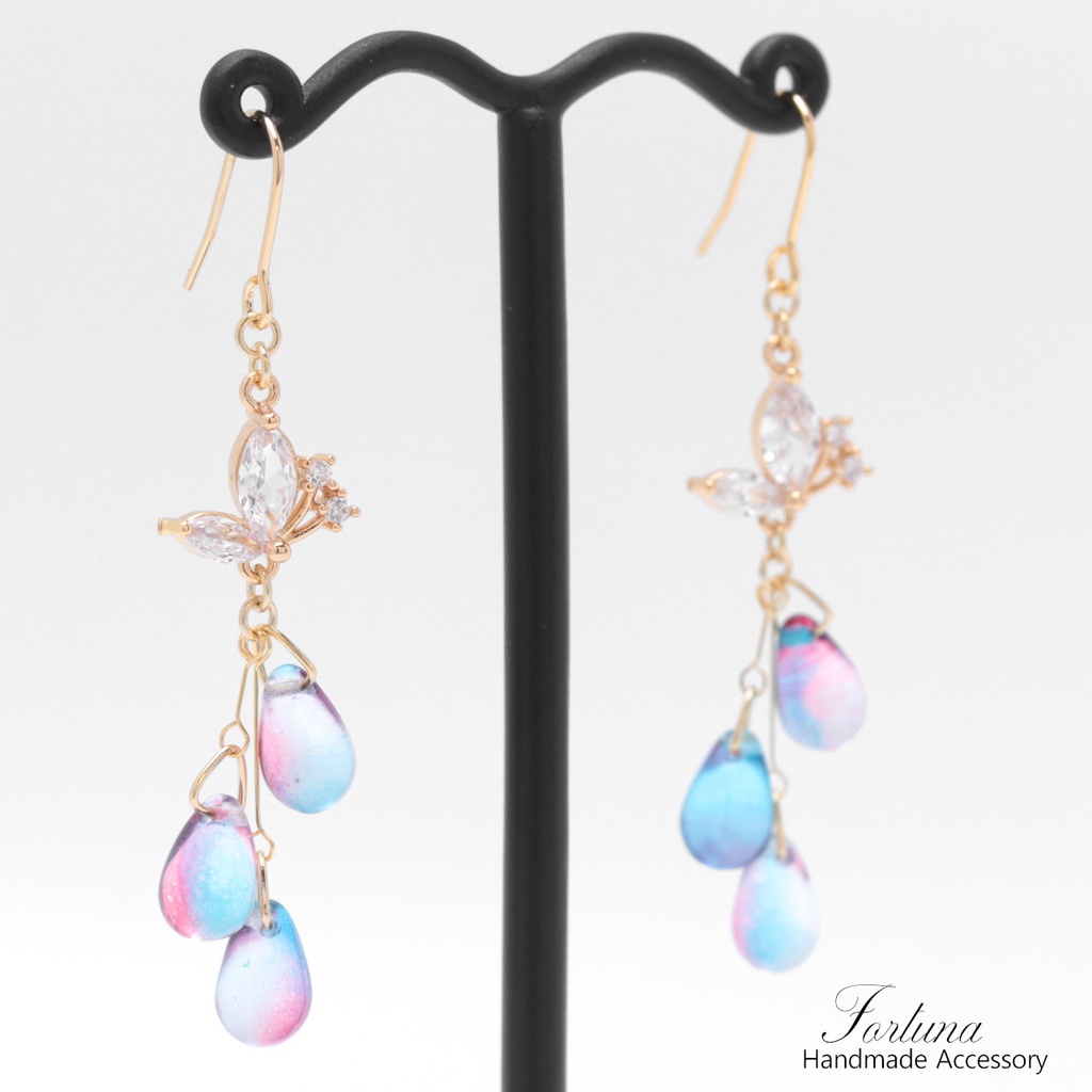 Butterfly Drops①(1139) ピアス/イヤリング/ノンホールピアス/樹脂ピアス