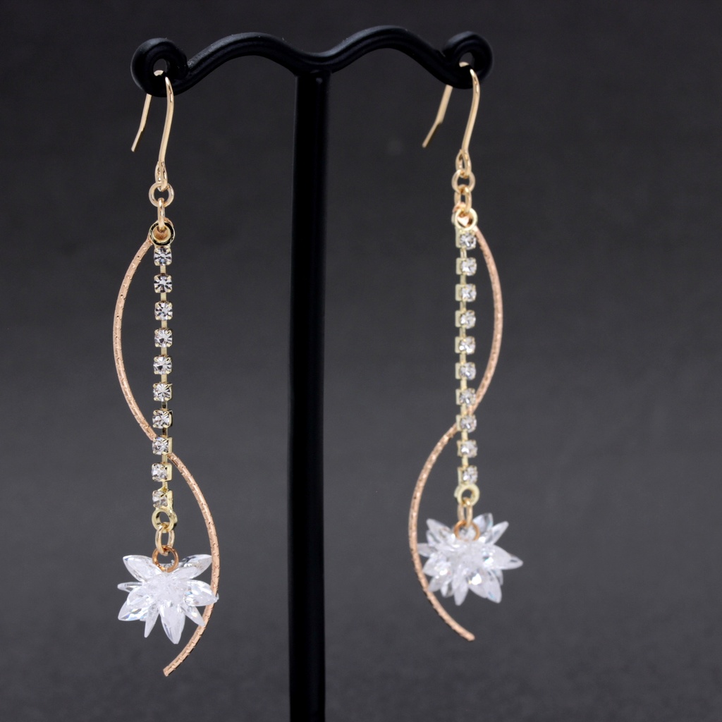 Wave Crystal(1179) ピアス/イヤリング/ノンホールピアス/樹脂ピアス