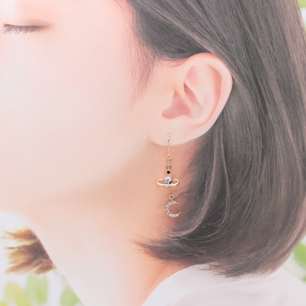 PLANET&MOON(1194) ピアス/イヤリング/ノンホールピアス/樹脂ピアス