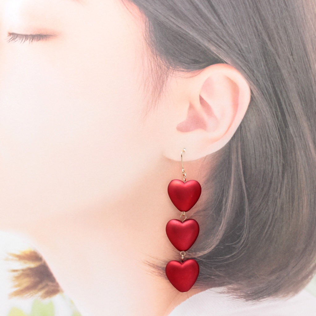 heart × heart(1206) ピアス/イヤリング/ノンホールピアス/樹脂ピアス