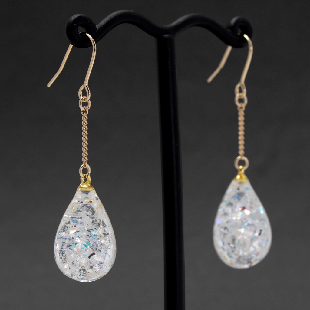 虹雫(1218) ピアス/イヤリング/ノンホールピアス/樹脂ピアス