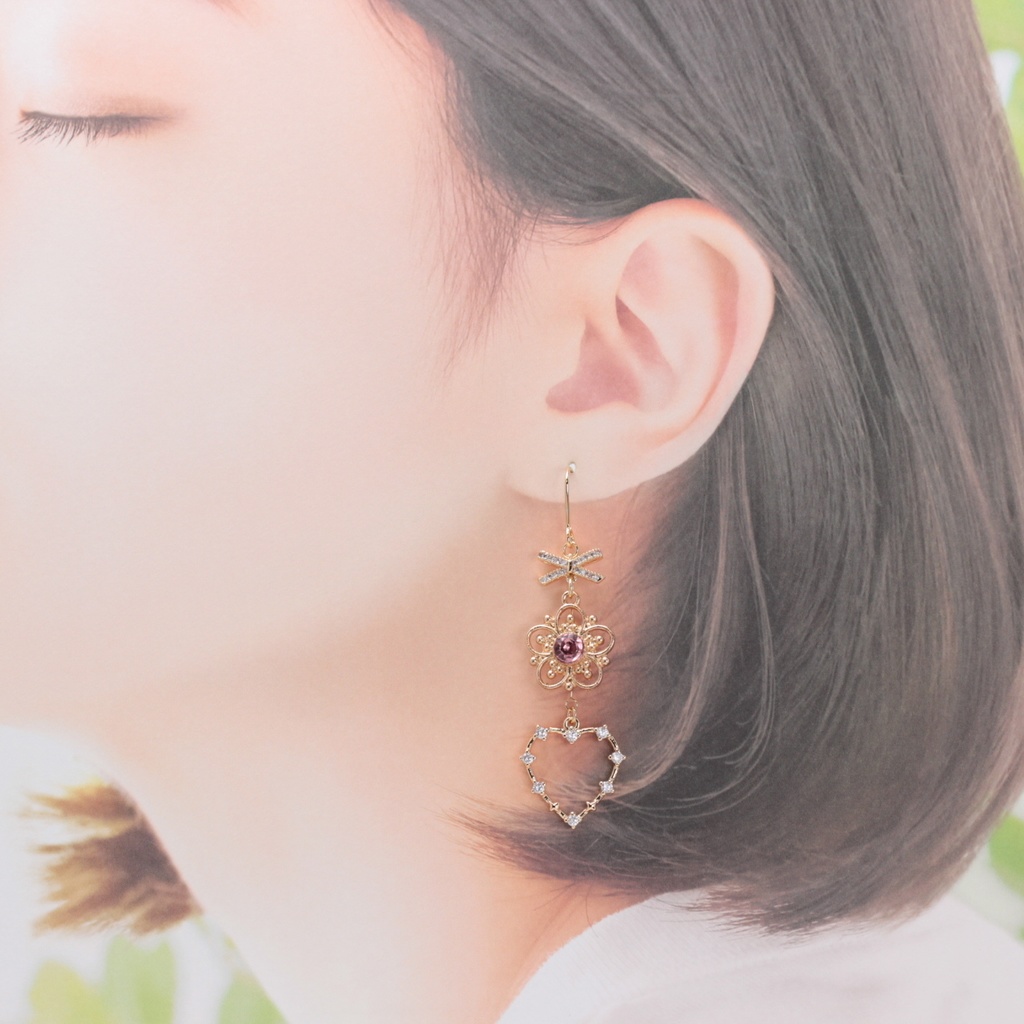 Princess Pink(1246) ピアス/イヤリング/ノンホールピアス/樹脂ピアス