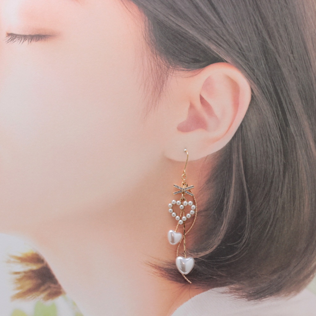 Cute Pearl(1256) ピアス/イヤリング/ノンホールピアス/樹脂ピアス