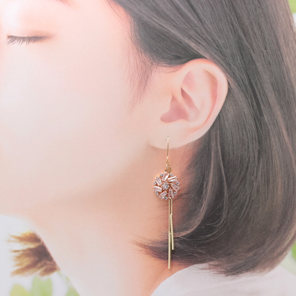 きらきらフラワー(1270) ピアス/イヤリング/ノンホールピアス/樹脂ピアス