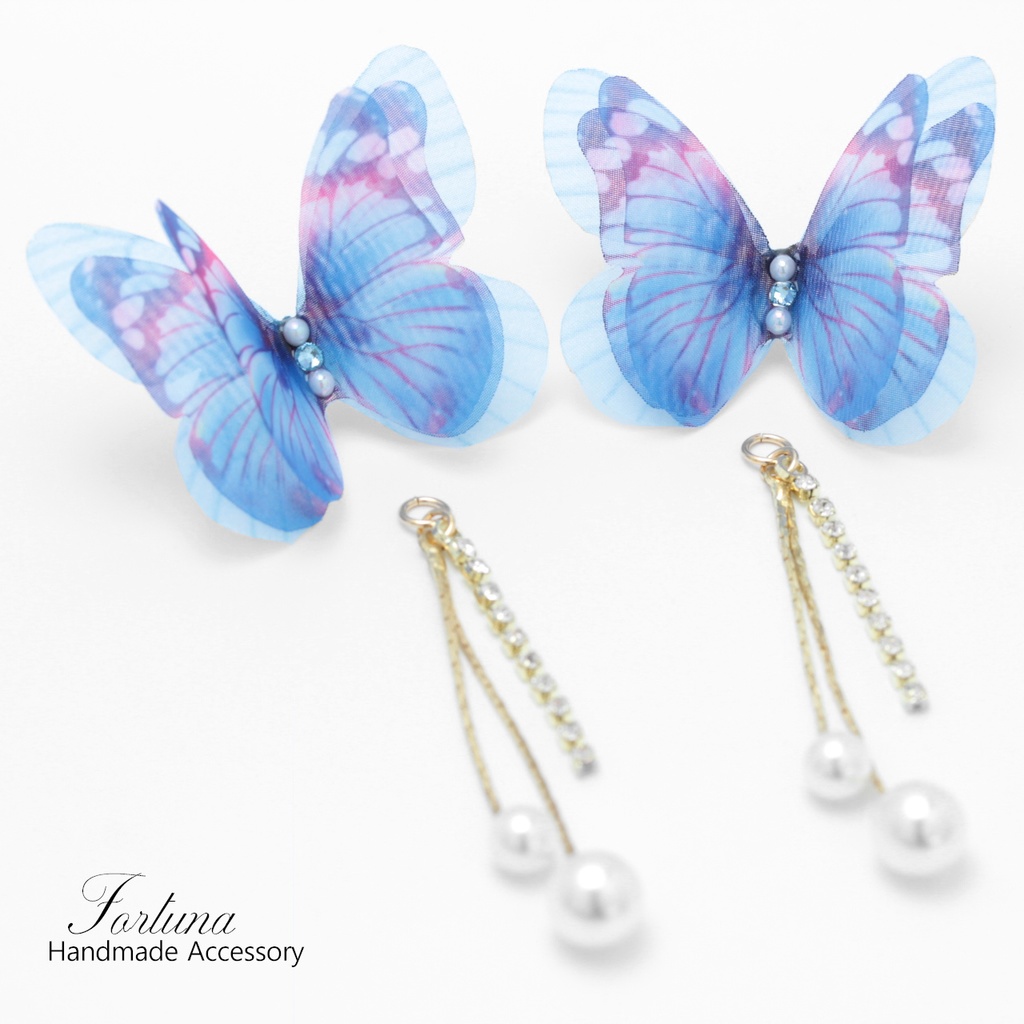 幻想蝶~青~(1282) ピアス/ノンホールピアス/樹脂ピアス