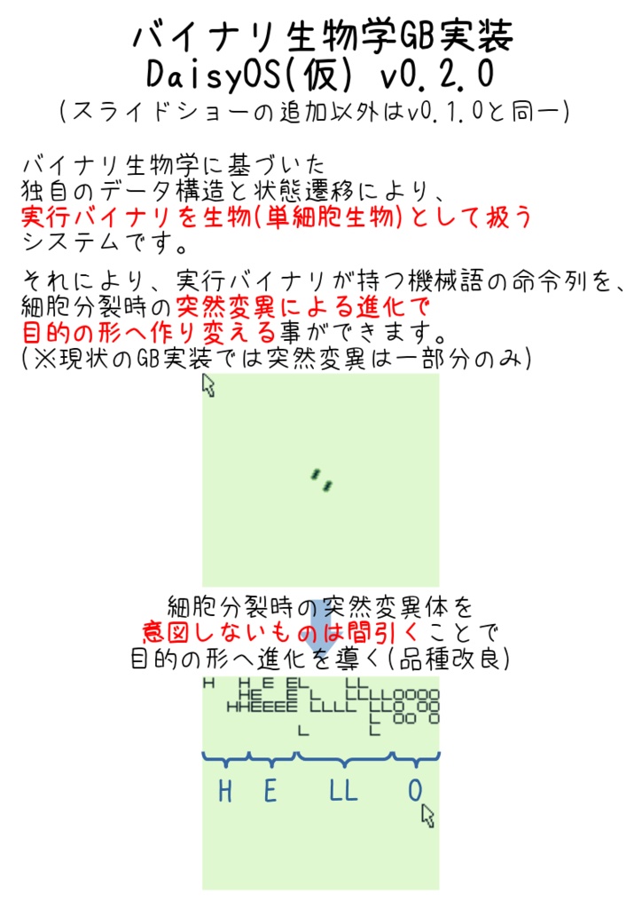 レトロゲーム勉強会#07 LTで使用したGBソフト(DaisyOS(仮) v0.2.0)