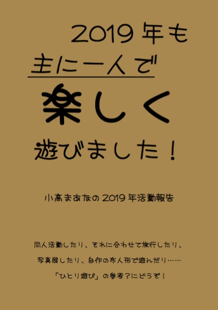 2019年も主に一人で楽しく遊びました！