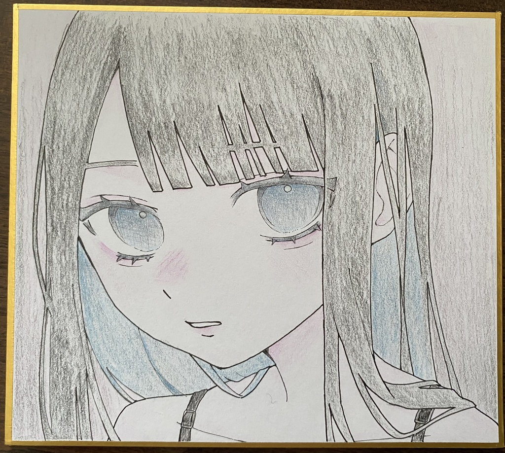 【ミニ色紙】黒髪の女の子