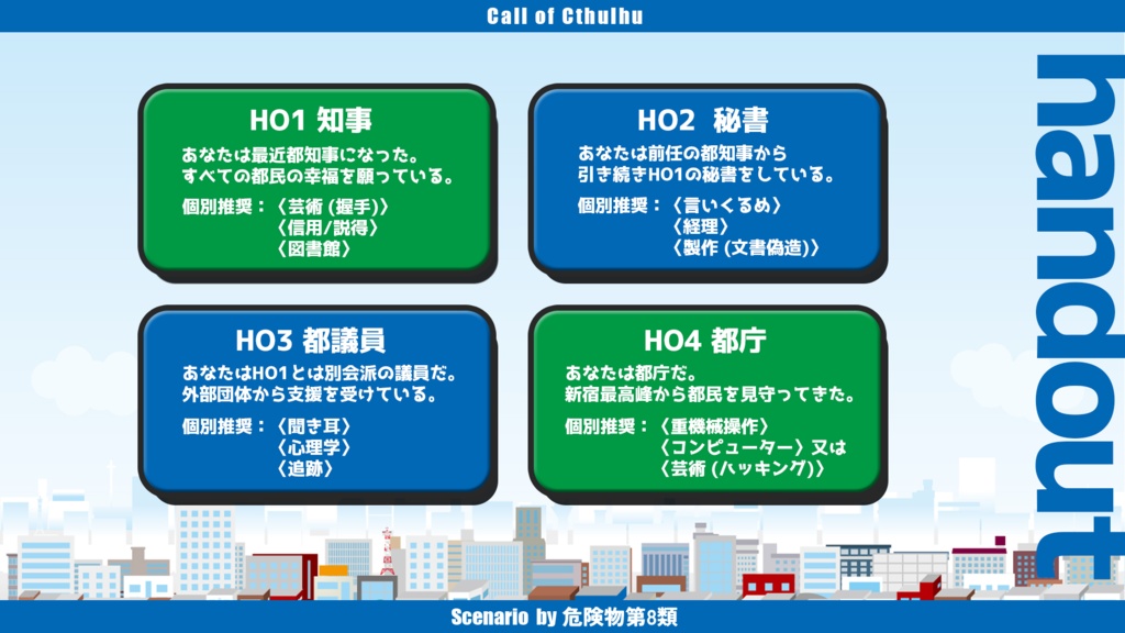 CoC「HO4が都庁で変形ロボになってクトゥルフと戦うシナリオ」SPLL:E192728