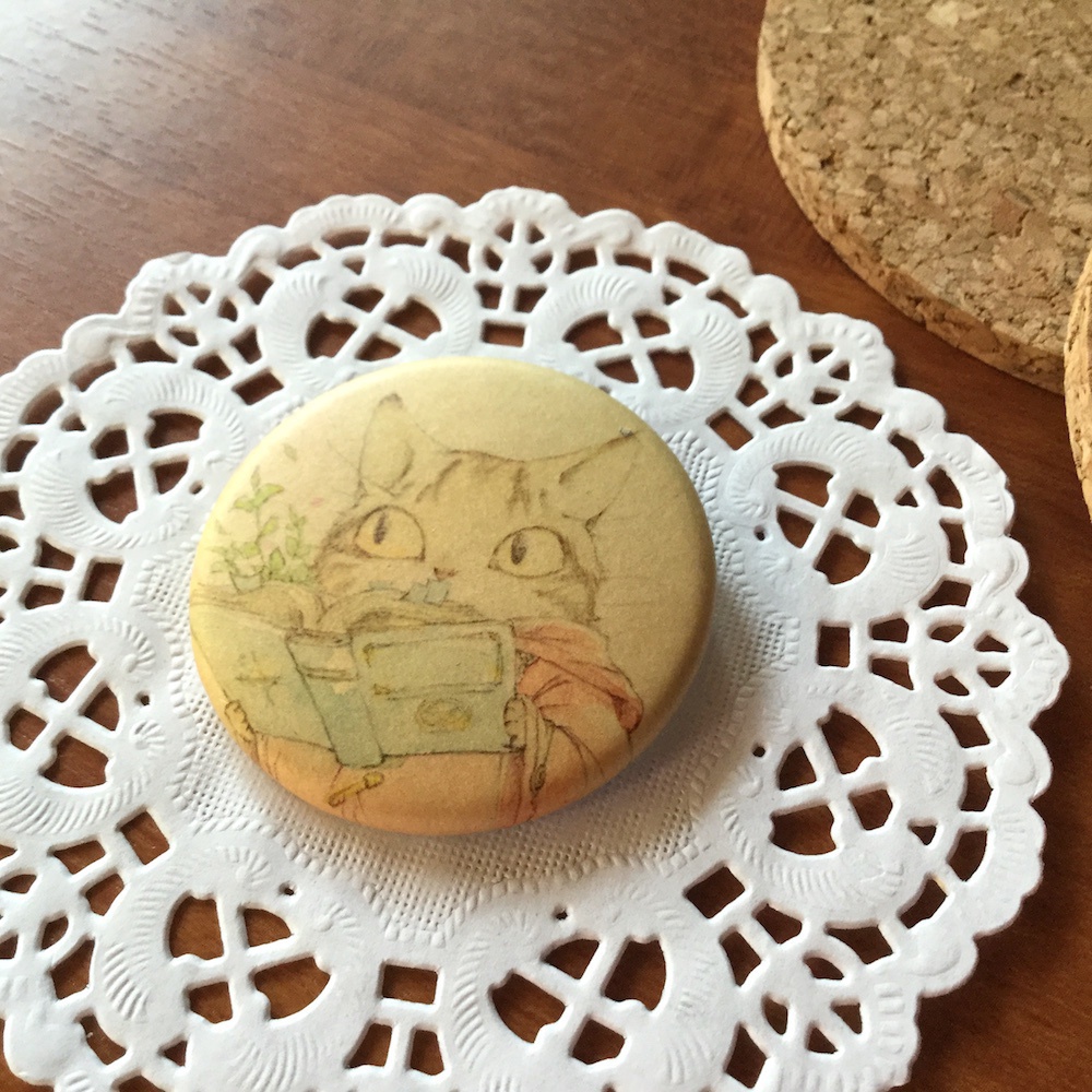本とねこ クッキーみたいな缶バッジ 44mm