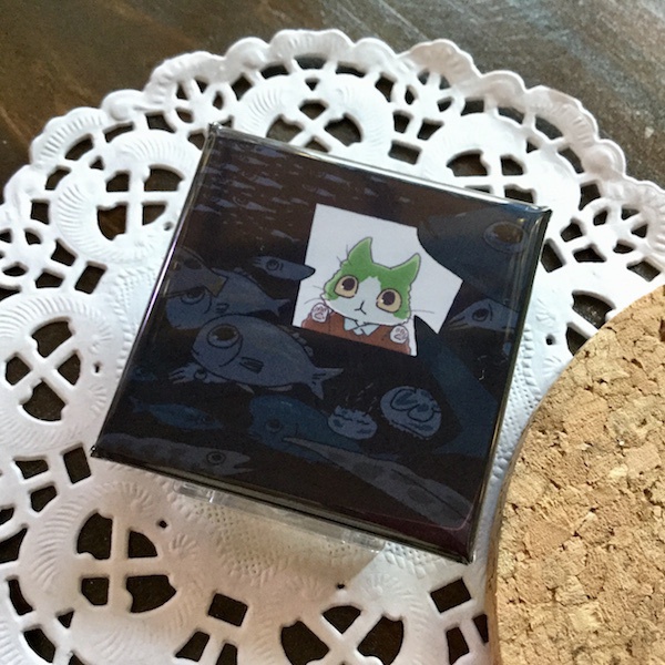 海をのぞくハチワレ スタンドバッジ