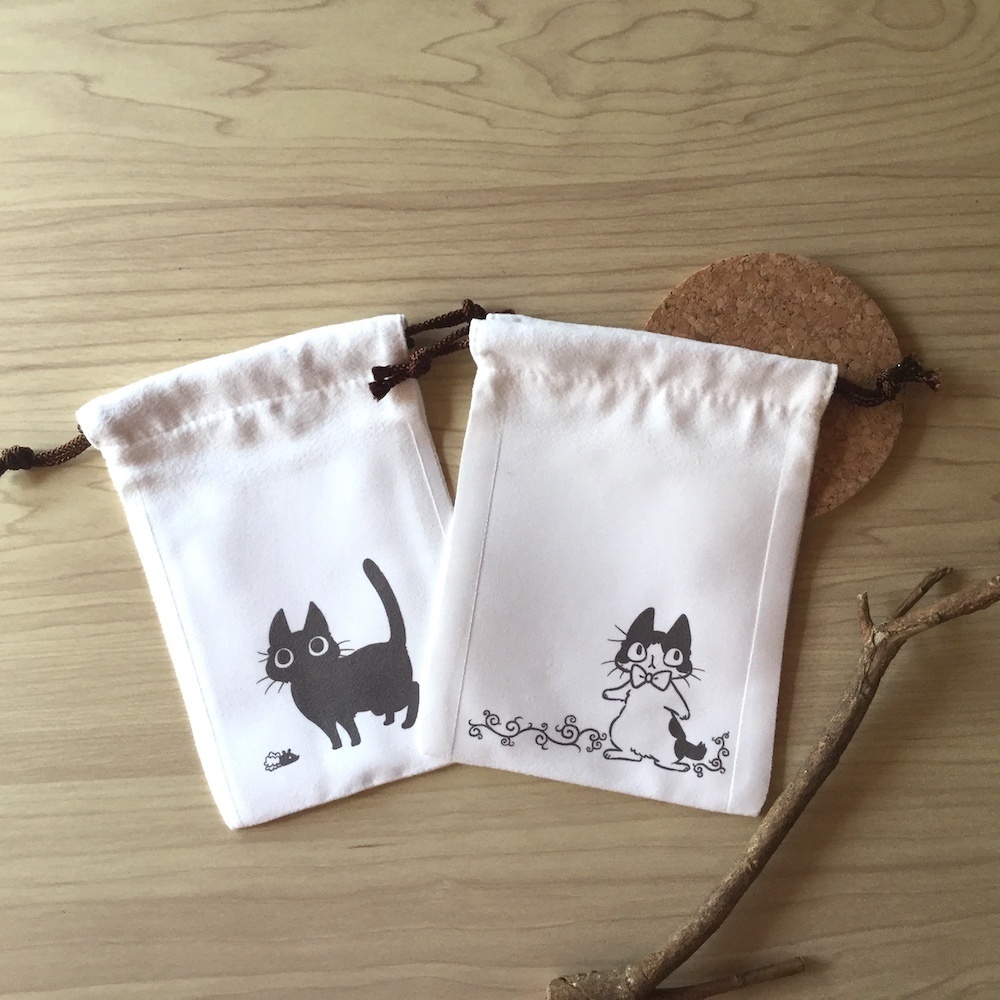 ねこの小さな巾着
