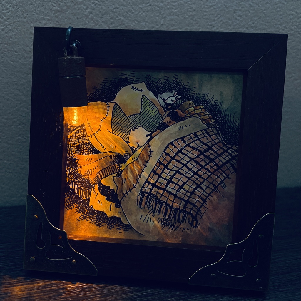 額装原画「夢の中でもともだちと」