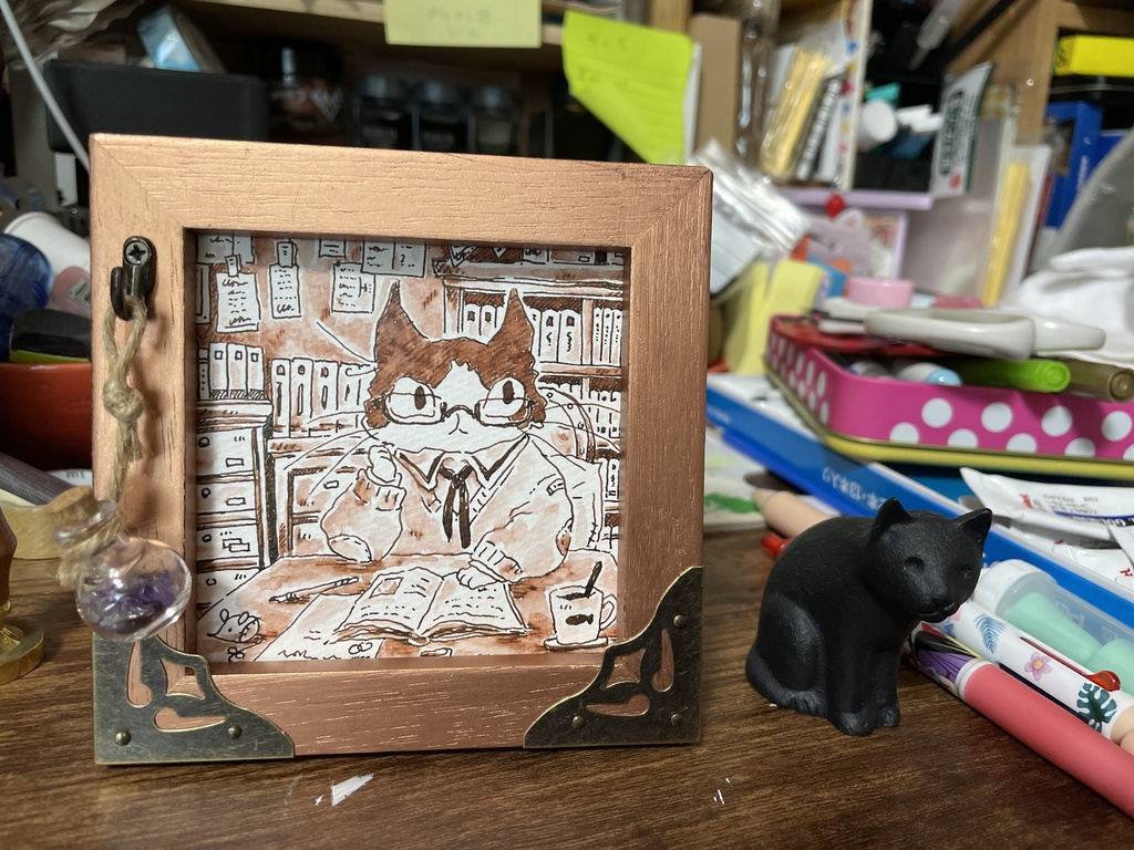 額装原画「机の上」